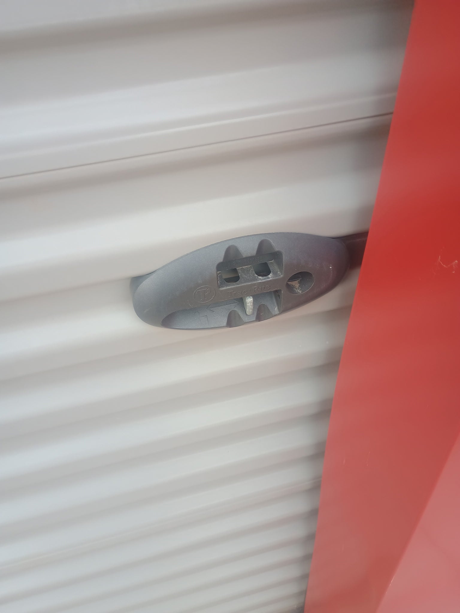 Bubble Latch installed on storage unit door