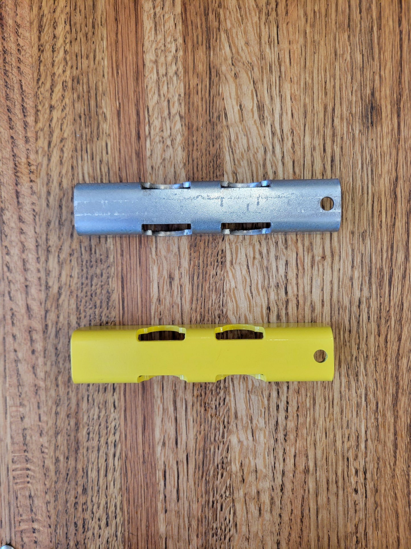 Slide Latch Lock Shield in Galvanised Steel and Powder-coat Yellow